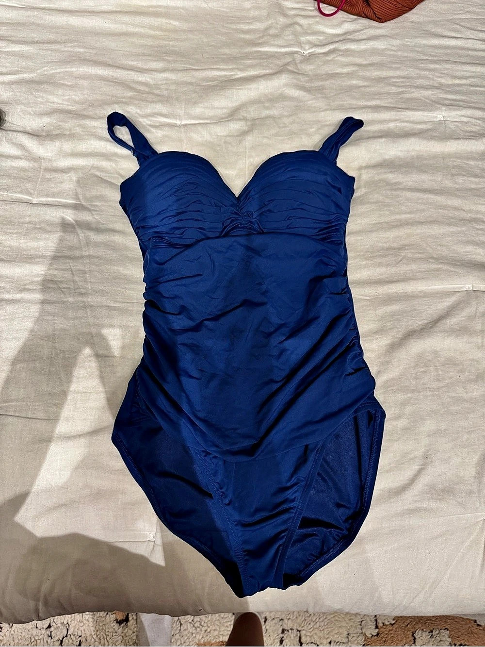 Ruched One-Piece Swimsuit in Blue